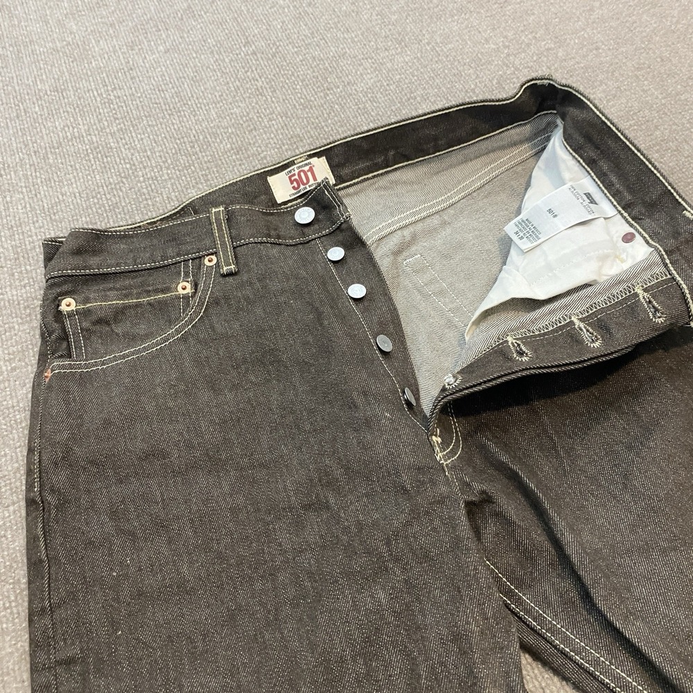 Vintage 90s Levis 501 Jeans Brown Button Fly Regular Denim Mens 34 Fits 33x29